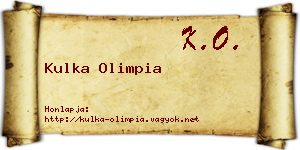Kulka Olimpia névjegykártya